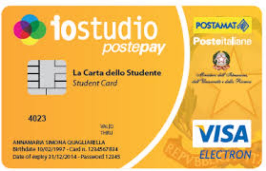 SERVIZIO “CARTA DELLO STUDENTE – IOSTUDIO”: ATTIVAZIONE DELLE FUNZIONALITA’ POSTEPAY –